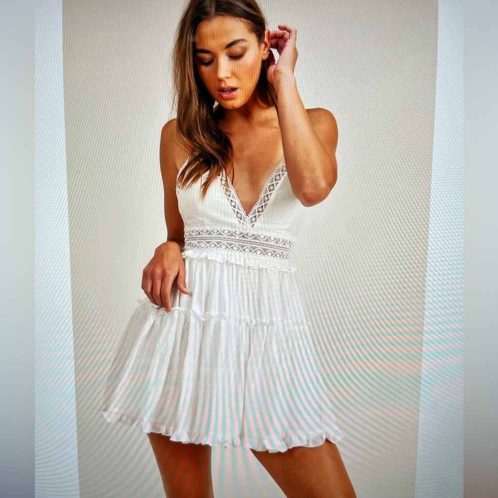 Mable Shiloh Lace Crochet Waistband Dress